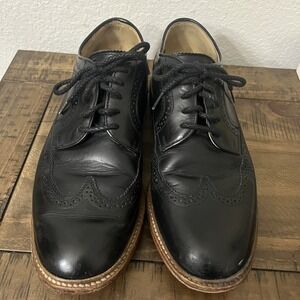 Frye Black Leather Oxford Wingtip Lace Up Men's Dress Shoe Size 10D